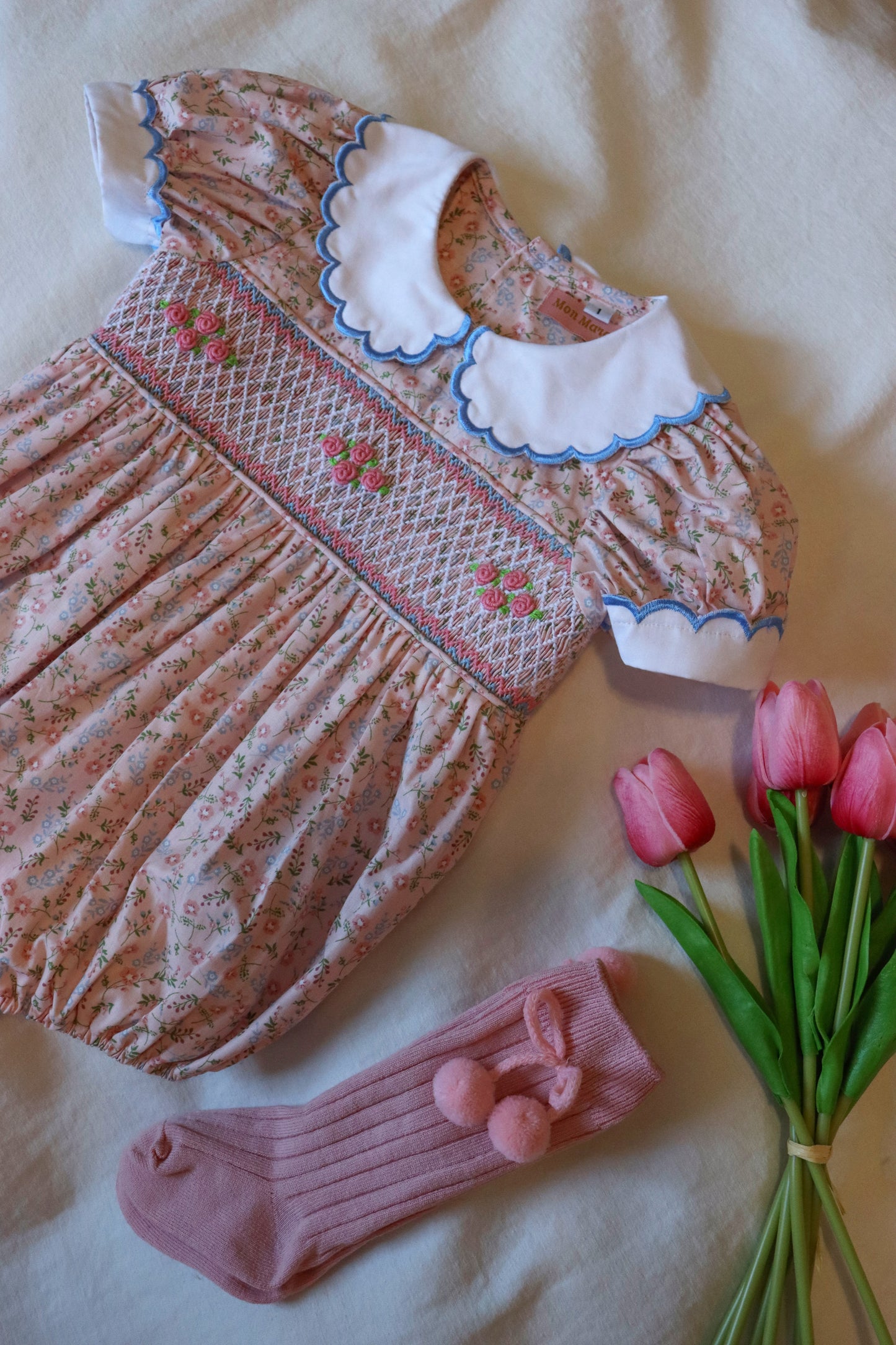 Le Jardin Hand-Smocked Bubble Romper
