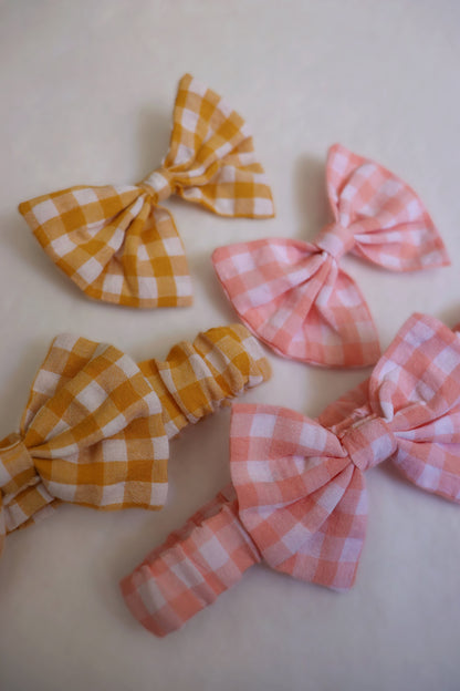 Gingham Hair Bow