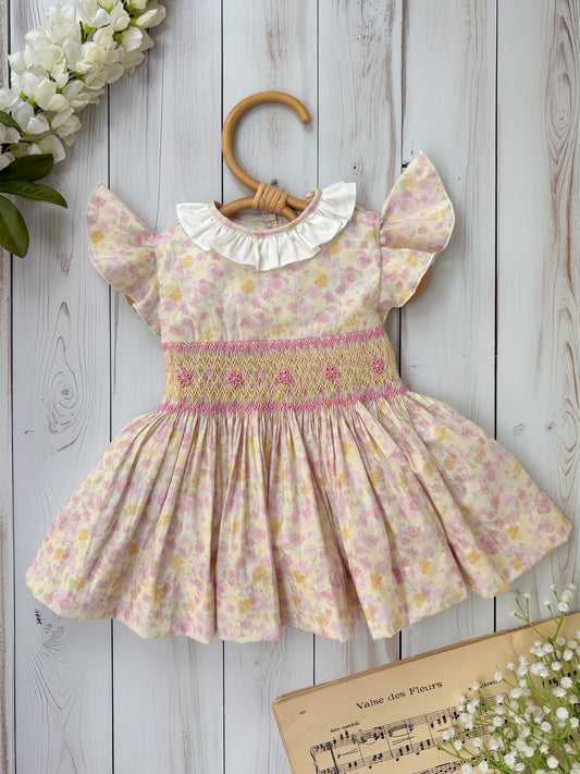 Eloise Floral Hand-Smocked Dress